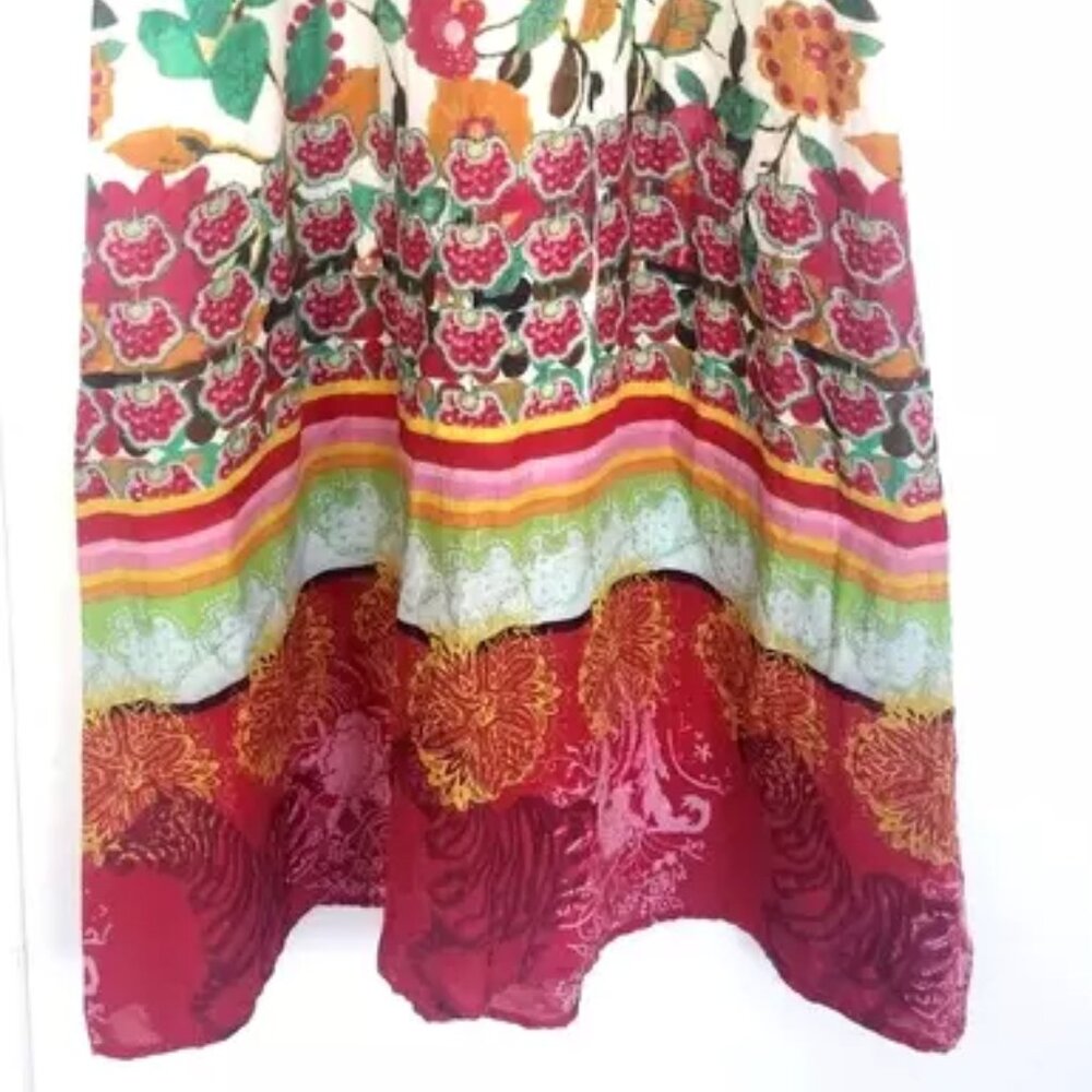 Rare DESIGUAL Swing Farm Rio Flowers Maxi Long Dress V-neck Floral Zebra Print M - Picture 8 of 16